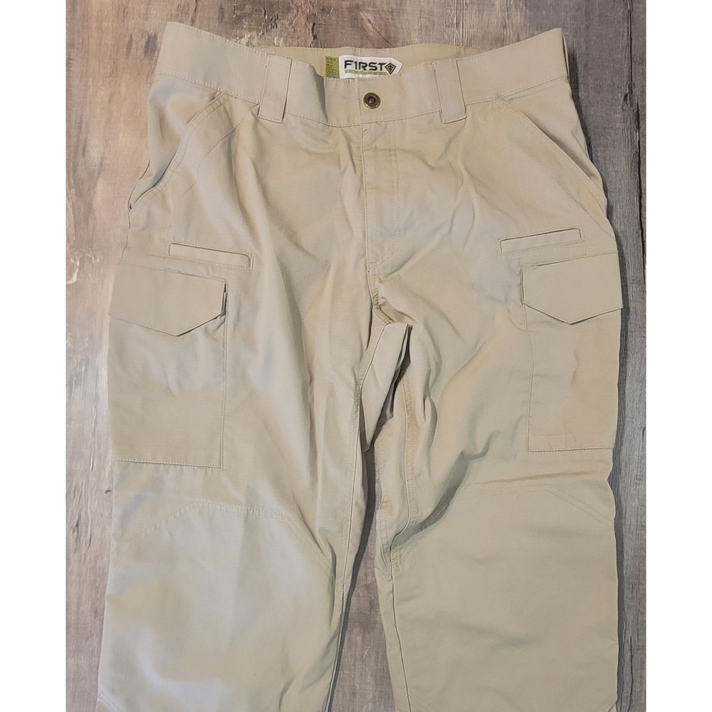 First Tactical Mens Khaki Tan Ripstop Cargo Pants Tactical Utility Size 35x32